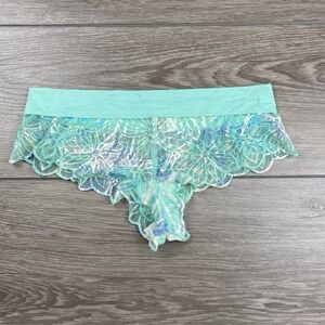 Victoria's Secret PINK Womens Lace Extra Low Rise Cheekster Underwear Blue L New